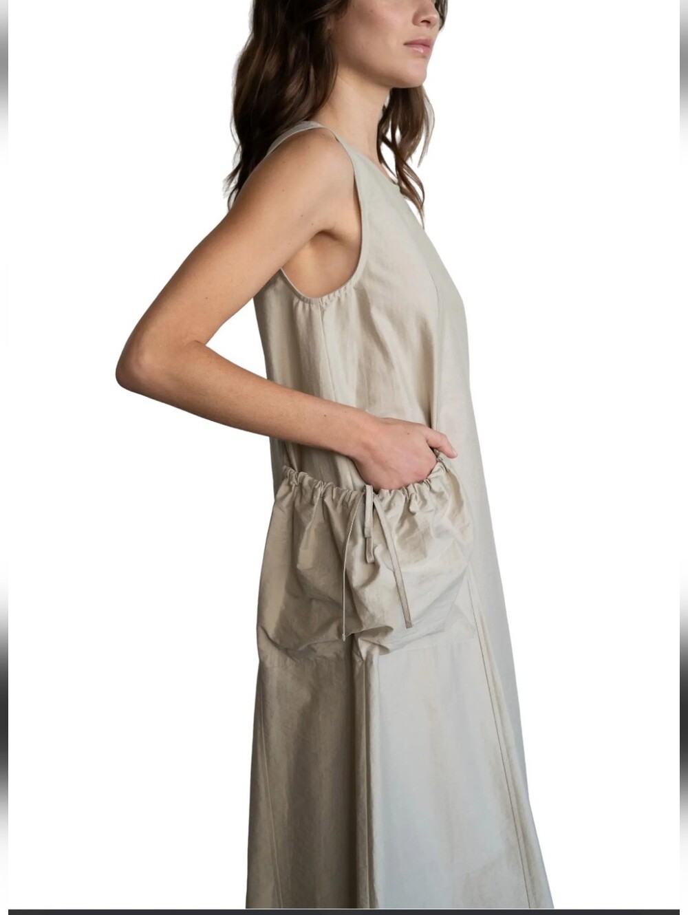 Elle Grey Khaki Midi Dress Size Small